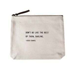 Sugar Boo‎ & Co Coco Chanel Quote Cream Canvas Pouch